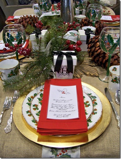 traditional tablescape with menucard